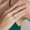 S925 Sterling Silver Oval Cut Moissanite Engagement Ring