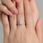 S925 Sterling Silver Oval Cut Promise Engagment Wedding Moissanite Ring, 2 Carat