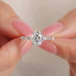 S925 Sterling Silver Oval Cut Promise Engagment Wedding Moissanite Ring, 2 Carat