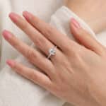 S925 Sterling Silver Oval Cut Promise Engagment Wedding Moissanite Ring, 2 Carat