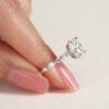 S925 Sterling Silver Oval Cut Promise Engagment Wedding Moissanite Ring, 2 Carat