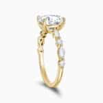 S925 Sterling Silver Oval Cut Promise Engagment Wedding Moissanite Ring, 2 Carat