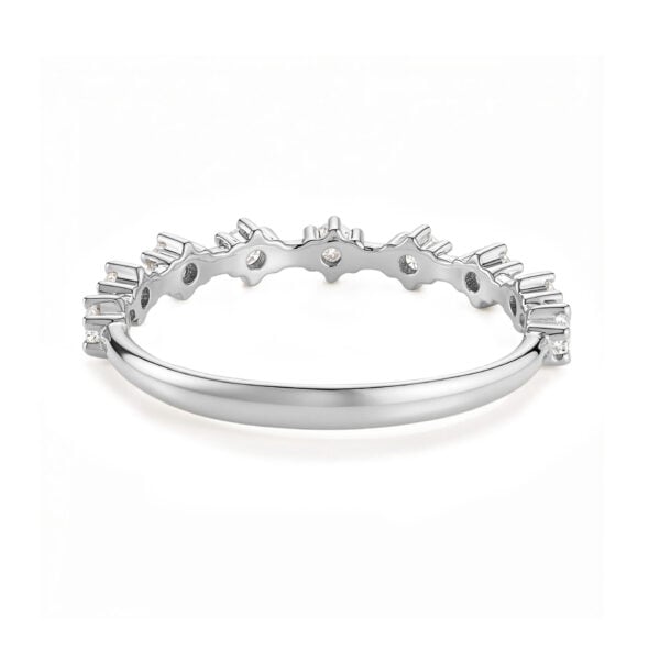 Lane Woods 925 Silver Half Eternity Round 6-Prong Moissanite Ring