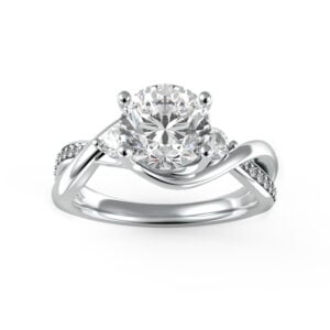 Twisted Round Moissanite Engagement Ring