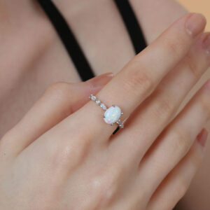 Oval Cut Promise Engagment Wedding Solitaire Opal Ring For Women