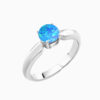 Luxury Promise Engagment Wedding Opal 4 Prongs Inlaid Ring