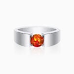 Mens Wedding Bands Round Opal Solitaire Stackable Rings 925 Sterling Silver White Gold Plating 1 Carat