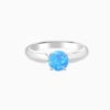 Luxury Promise Engagment Wedding Opal 4 Prongs Inlaid Ring