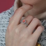 1.5 Carats Halo Oval Cut Promise Engagment Wedding Opal Ring Bridal Set