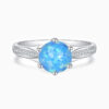 Promise Engagement Wedding With Side Accents Opal Rings for Women