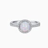 Promise Engagement Wedding Halo Opal Rings Round Solitaire With Micro Pave Side Stones 1 Carat