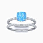 Promise Engagment Wedding Opal Bridal Sets Ring Cushion