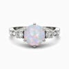 Promise Engagment Wedding Solitaire with Side Accents Opal Ring