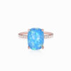 Promise Engagment Wedding Opal Rings Solitaire With Side Accents Stones 4.5 Carats Cushion Cut