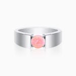 Mens Wedding Bands Round Opal Solitaire Stackable Rings 925 Sterling Silver White Gold Plating 1 Carat