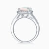 Promise Engagment Wedding Opal Ring Round Solitaire With Micro Pave Side Accents 1.5 Carat