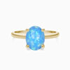 Promise Engagment Wedding Opal Four Prong Oval Solitaire Stackable Rings