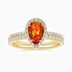 Teardrop Bridal Set Halo Promise Engagment Wedding Opal Ring Set-17