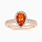 Teardrop Bridal Set Halo Promise Engagment Wedding Opal Ring Set-18