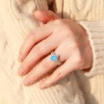 Teardrop Bridal Set Halo Promise Engagment Wedding Opal Ring Set-19
