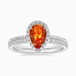 Teardrop Bridal Set Halo Promise Engagment Wedding Opal Ring Set-5