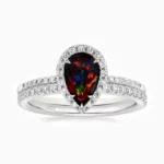 Teardrop Bridal Set Halo Promise Engagment Wedding Opal Ring Set-6