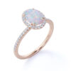 Oval Cut Opal  Halo Promise Ring