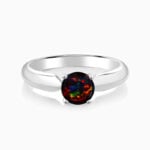 Luxury Promise Engagment Wedding Opal 4 Prongs Inlaid Ring