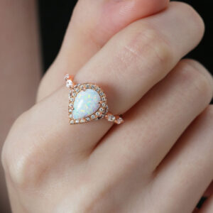 Violet Promise Engagment Wedding Opal Ring