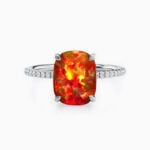 Promise Engagment Wedding Opal Rings Solitaire With Side Accents Stones 4.5 Carats Cushion Cut