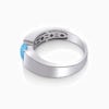 Mens Wedding Bands Round Opal Solitaire Stackable Rings 925 Sterling Silver White Gold Plating 1 Carat