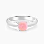 Luxury Promise Engagment Wedding Opal 4 Prongs Inlaid Ring