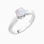 Luxury Promise Engagment Wedding Opal 4 Prongs Inlaid Ring
