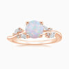 Elegant Rose Gold Plated Promise Engagment Wedding Opal Ring