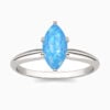 Promise Engagment Wedding Opal Ring Six Prong Marquise Shaped Solitaire 1 Carat