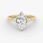 Lane Woods Art Deco Marquise Side Cluster Moissanite Engagement Ring