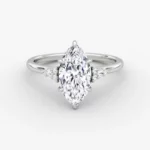 Lane Woods Art Deco Marquise Side Cluster Moissanite Engagement Ring