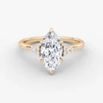 Lane Woods Art Deco Marquise Side Cluster Moissanite Engagement Ring