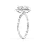 Lane Woods Brilliant Marquise Cut Moissanite Halo Engagement Ring