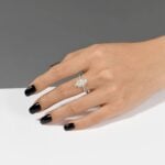 Lane Woods Brilliant Marquise Cut Moissanite Halo Engagement Ring