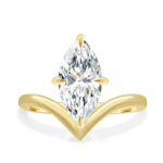 Lane Woods Marquise Cut Solitaire with Deep V Band Moissanite Ring