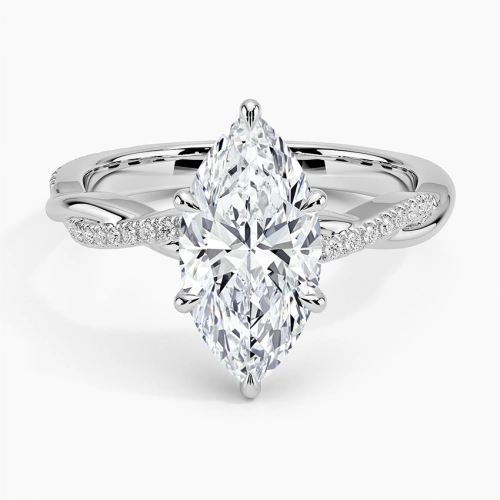 Lane Woods Marquise Petite Twisted Moissanite Engagement Ring
