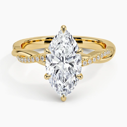 Lane Woods Marquise Petite Twisted Moissanite Engagement Ring