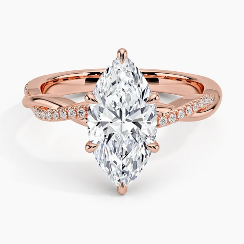 Lane Woods Marquise Petite Twisted Moissanite Engagement Ring