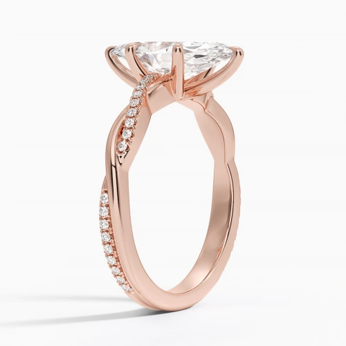 Lane Woods Marquise Petite Twisted Moissanite Engagement Ring