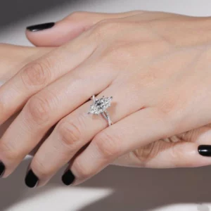 Lane Woods Marquise Petite Twisted Moissanite Engagement Ring