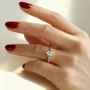 Lane Woods Marquise Petite Twisted Moissanite Engagement Ring