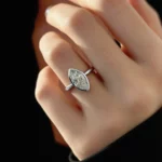 Lane Woods Marquise Solitaire with Bezel Setting Moissanite Ring