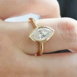 Lane Woods Marquise Solitaire with Bezel Setting Moissanite Ring