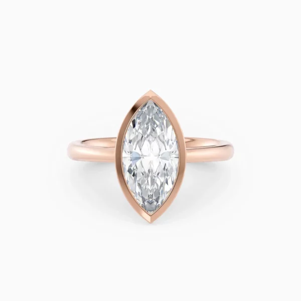 Lane Woods Marquise Solitaire with Bezel Setting Moissanite Ring